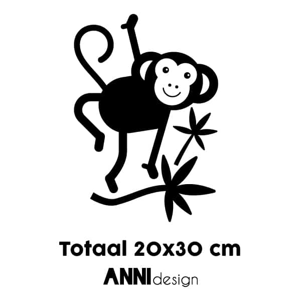 B-keuze muursticker aap ANNIdesign (zwart)