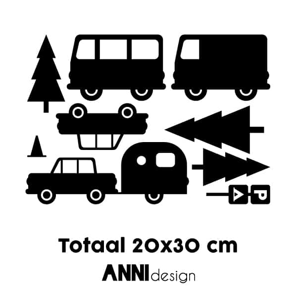 Muursticker caravan ANNIdesign (diverse kleuren)