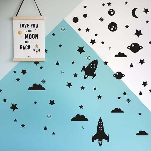 Muursticker set Raket ANNIdesign (diverse kleuren)