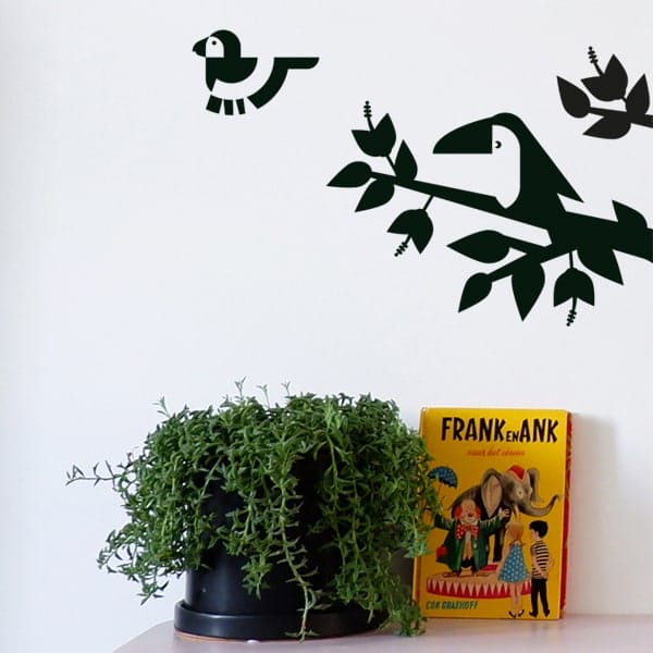 Muursticker toekan en papegaai ANNIdesign (diverse kleuren)
