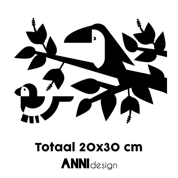Muursticker toekan en papegaai ANNIdesign (diverse kleuren)