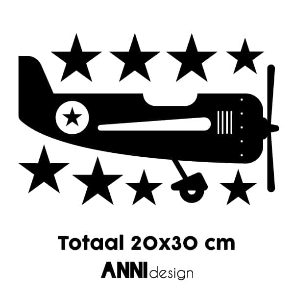 Muursticker vliegtuig ANNIdesign (diverse kleuren)