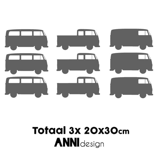 Muursticker set Bussen ANNIdesign (diverse kleuren)