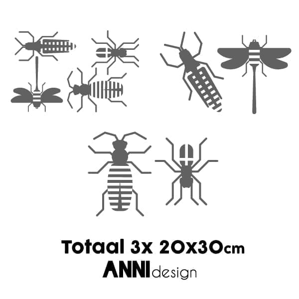 Muursticker set Insecten ANNIdesign (diverse kleuren)