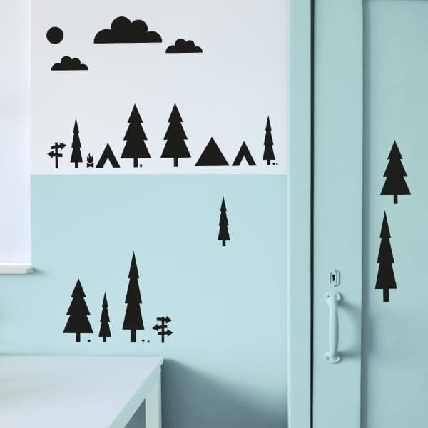 Muursticker set Kamperen ANNIdesign (diverse kleuren)