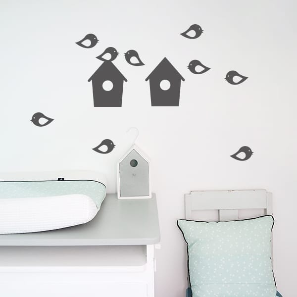 Muursticker set Vogelhuis ANNIdesign (diverse kleuren)