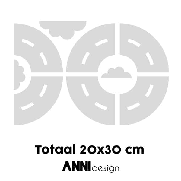 Muursticker wegdelen bochten ANNIdesign (diverse kleuren)