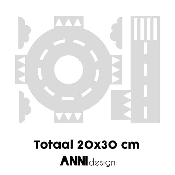 Muursticker wegdelen rotonde ANNIdesign (diverse kleuren)