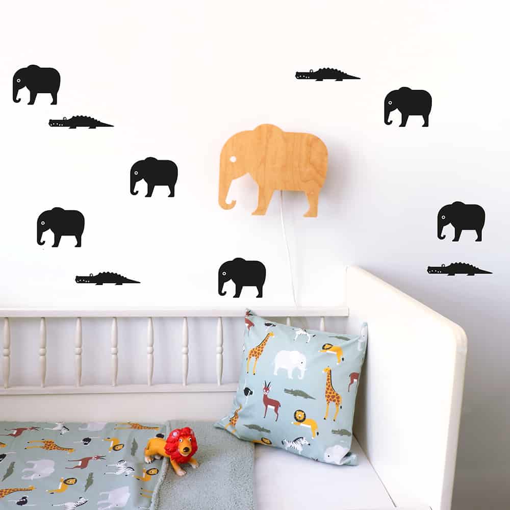 Muurstickers olifant en krokodil ANNIdesign