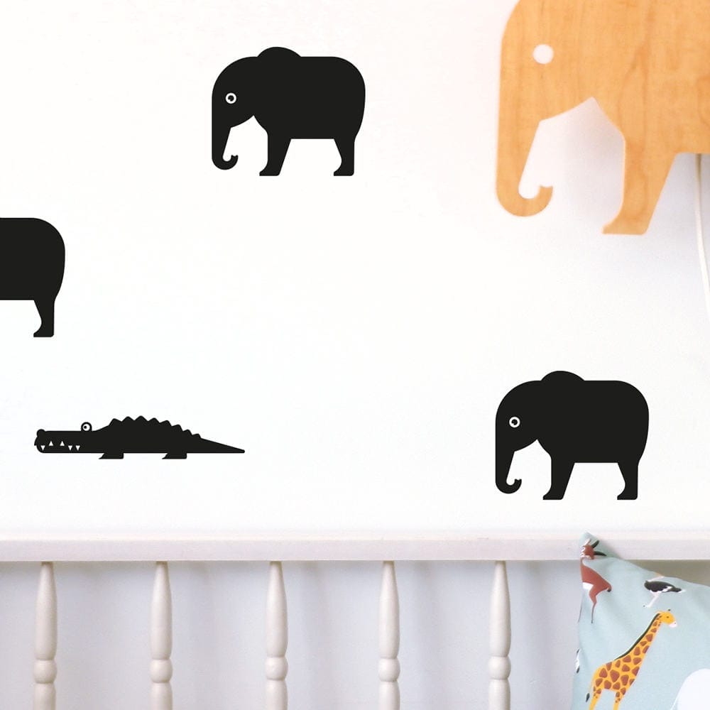 Muurstickers olifant en krokodil ANNIdesign