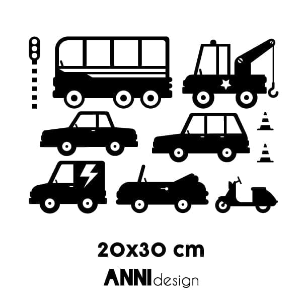 Muurstickers voertuigen onderweg