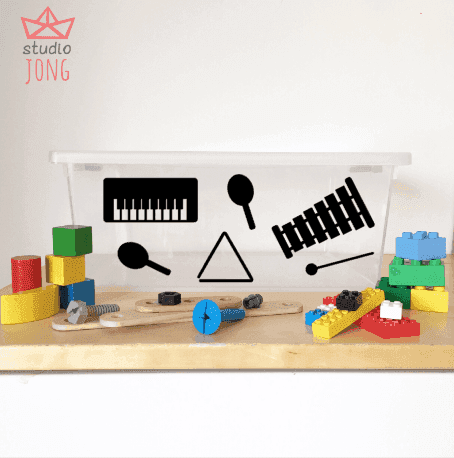 Opbergstickers muziekinstrumenten