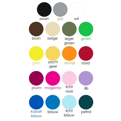 Wandknopjes wandhaakjes rond diverse maten en kleuren