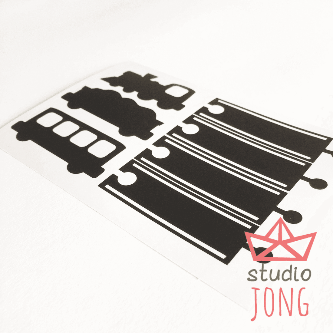 Opruimstickers houten spoor diverse kleuren
