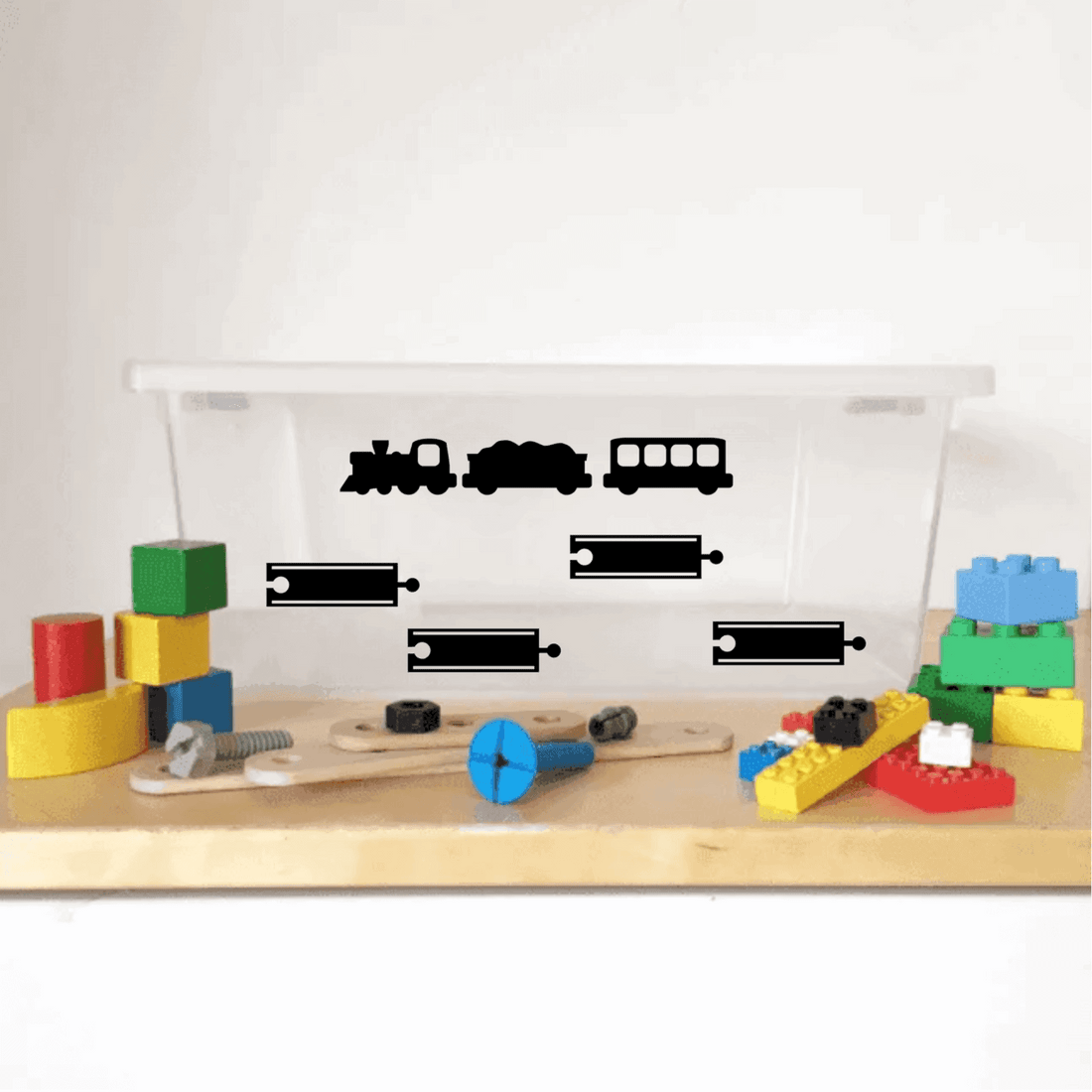 Opruimstickers houten spoor