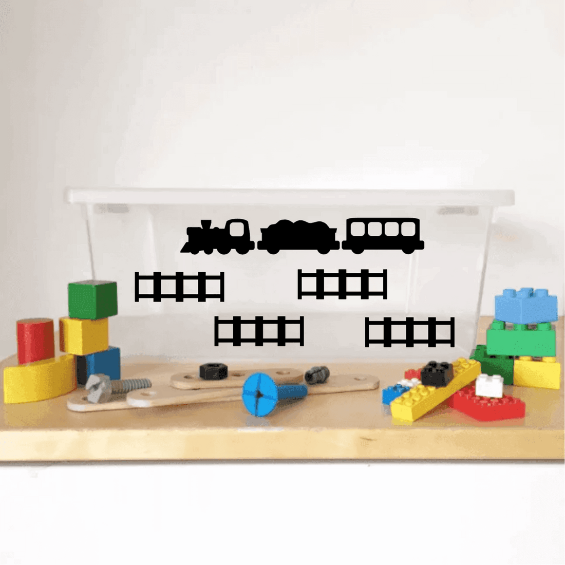 Opruimstickers kunststof spoor