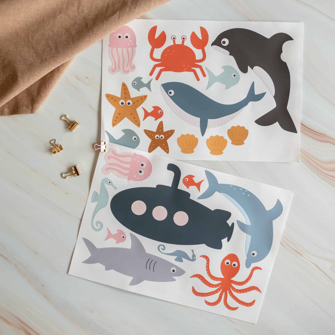 Zeedieren muurstickers