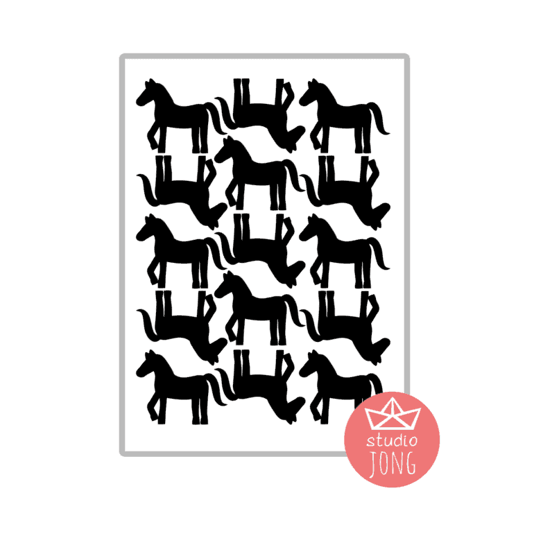 Paarden traktatiestickers (diverse kleuren)