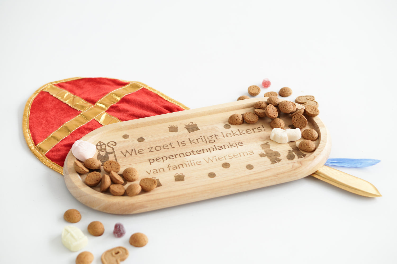 Pepernotenplank borrelplank Sinterklaas met naam groot