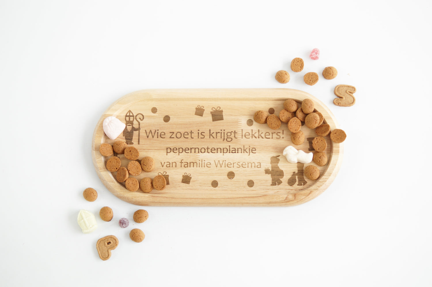 Pepernotenplank borrelplank Sinterklaas met naam groot