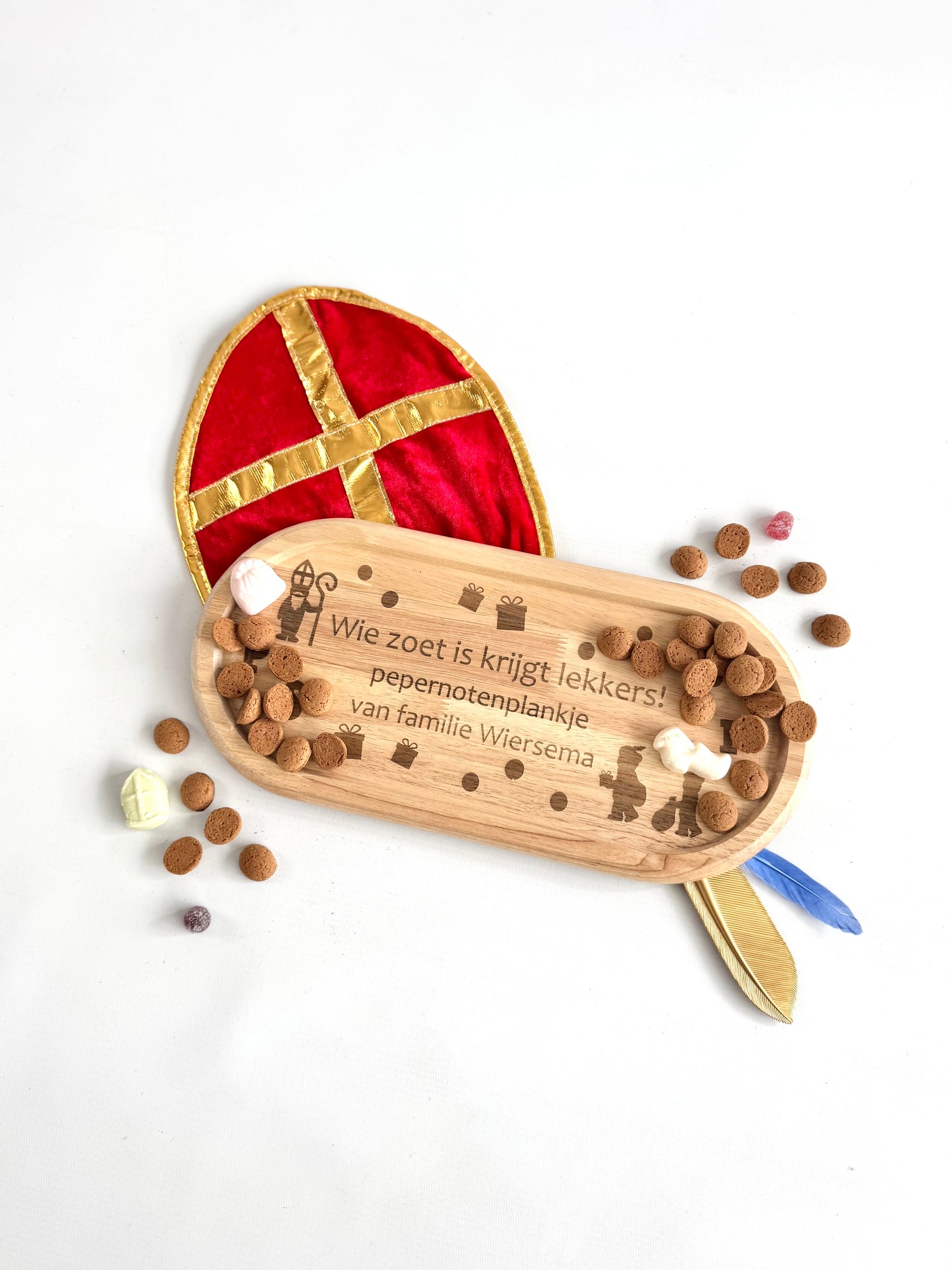 Pepernotenplank borrelplank Sinterklaas met naam groot
