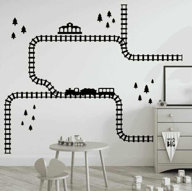 Sticky Rails XL voordeelset (trein,station,bomen)