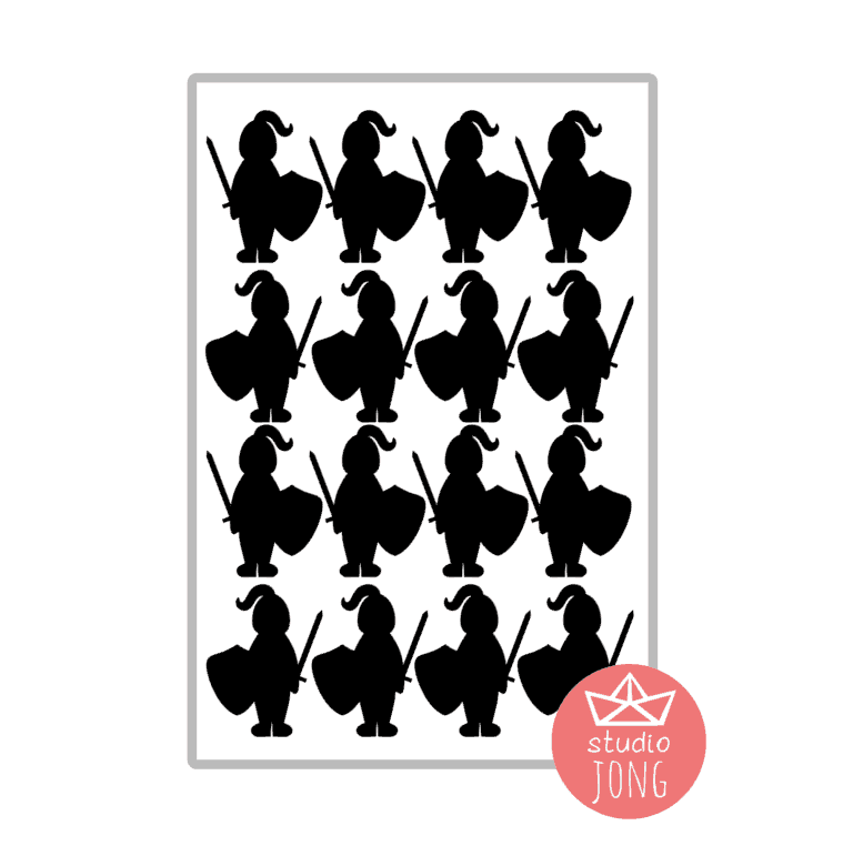 Ridders muurstickers (diverse kleuren)