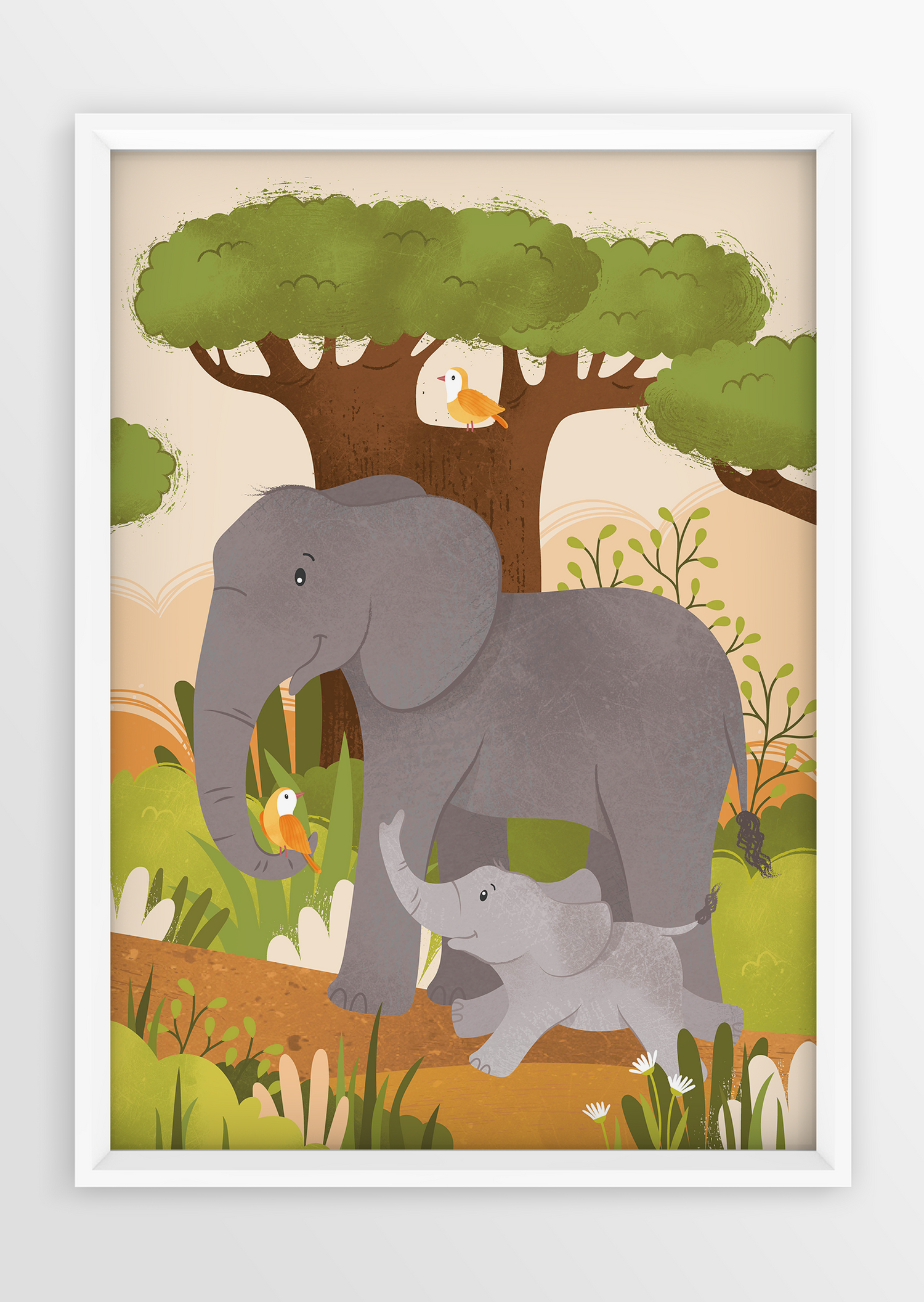 Posterset drieluik savanne safari dieren