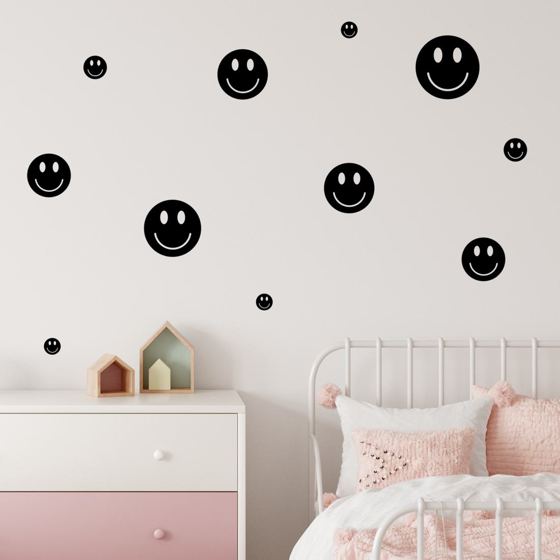 Smileys muurstickers verschillende kleuren