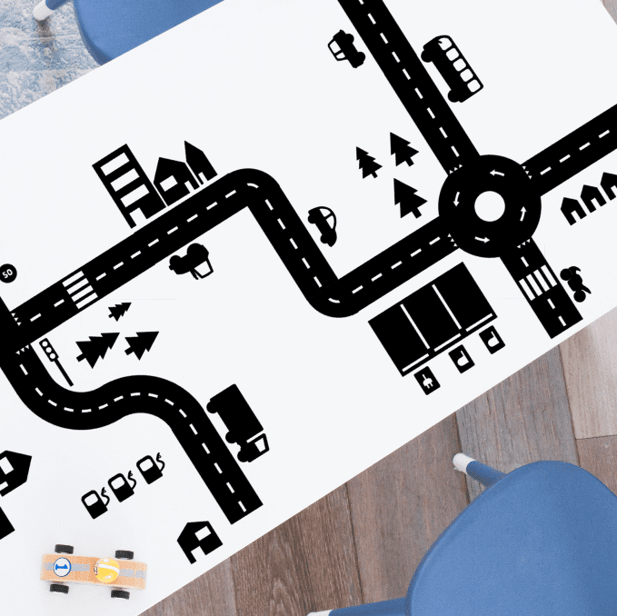 muursticker sticky roads vloersticker