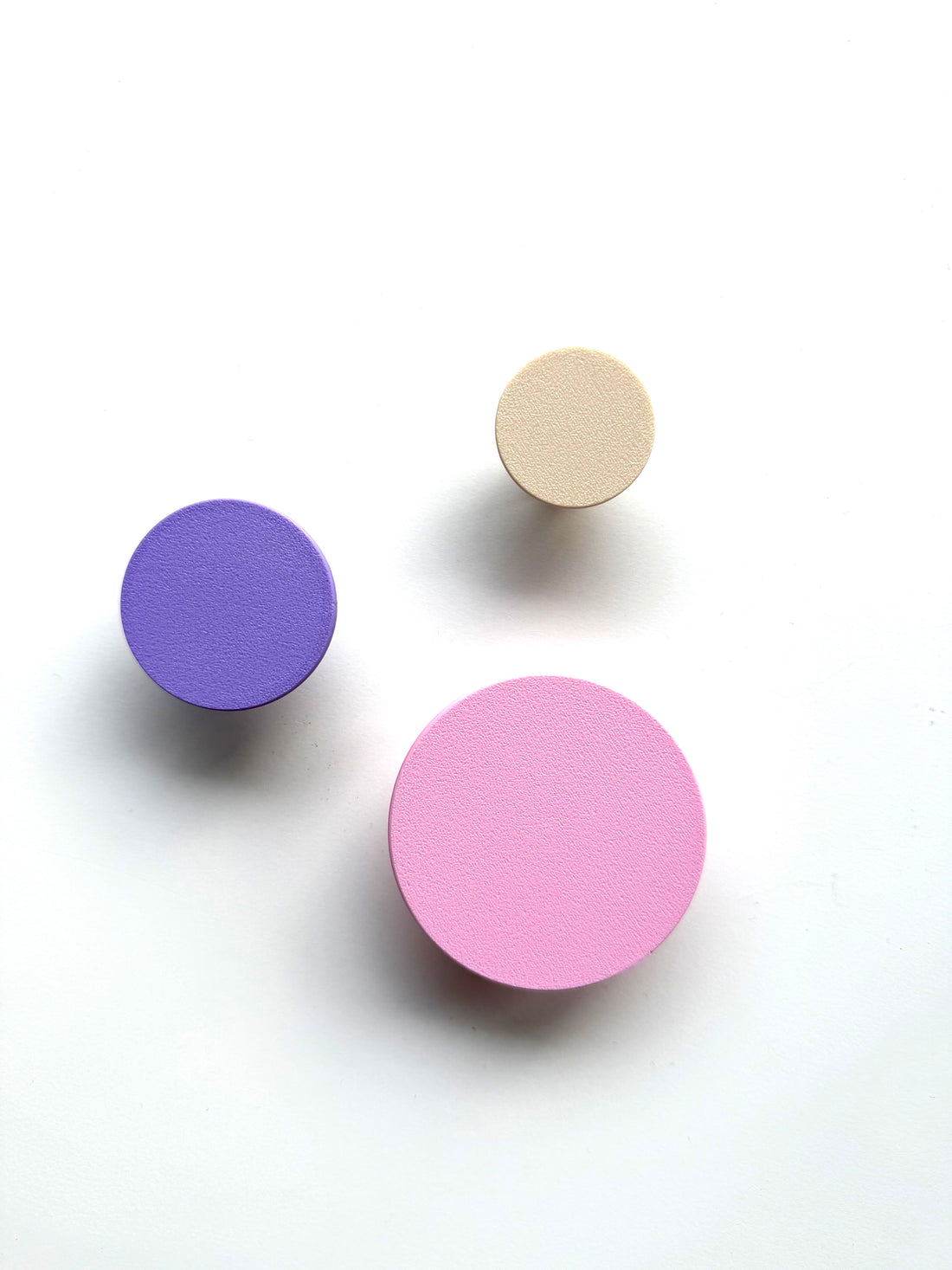 Voordeelset wandknopjes wandhaakjes lila-roze-beige