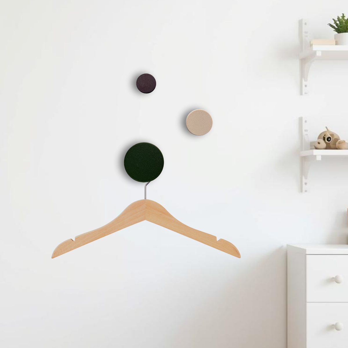 Voordeelset wandknopjes wandhaakjes groen-bruin-beige