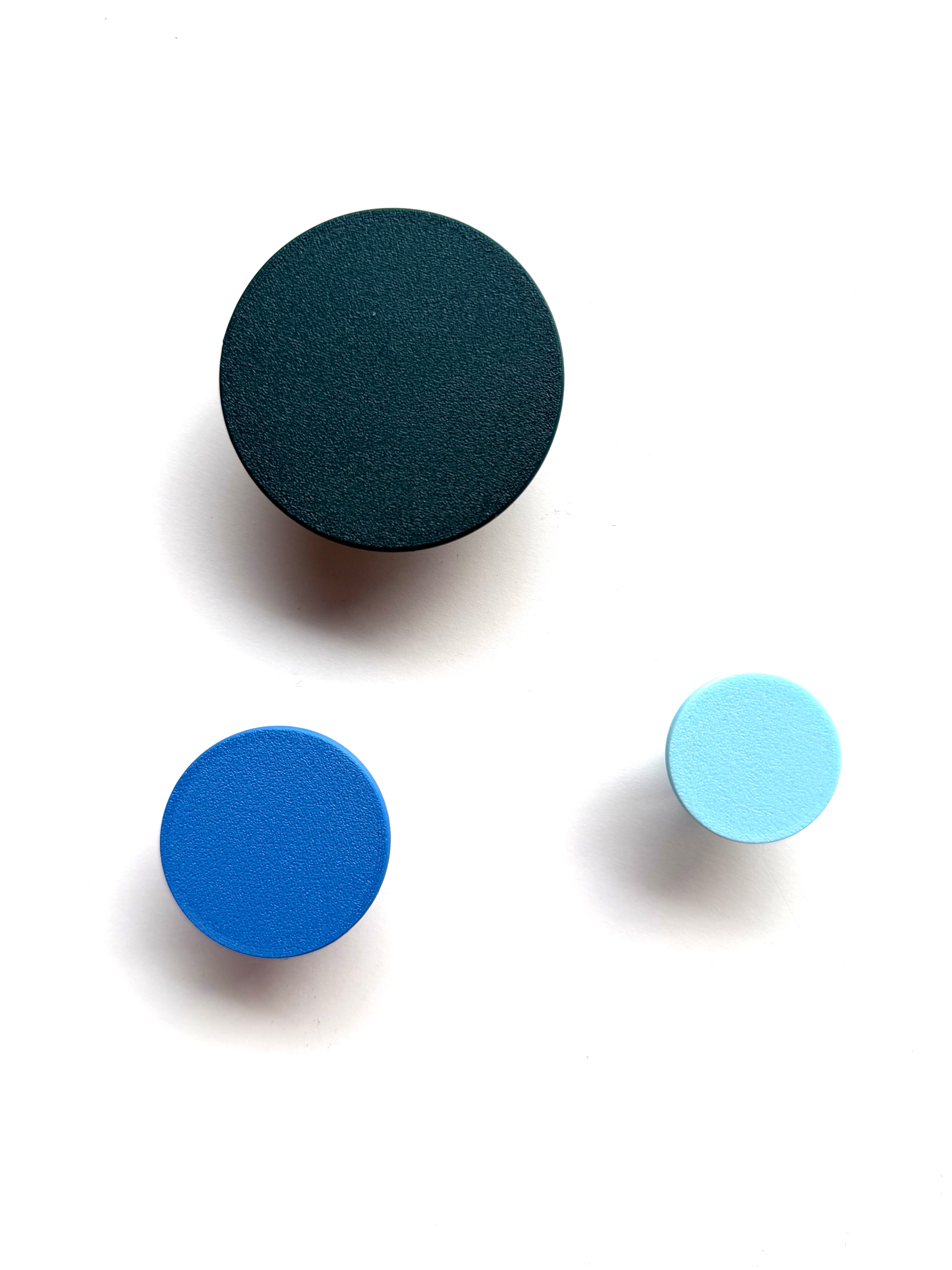 Voordeelset wandknopjes wandhaakjes licht blauw-blauw-petrol