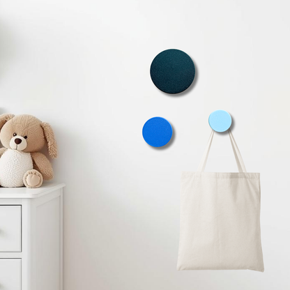 Voordeelset wandknopjes wandhaakjes licht blauw-blauw-petrol