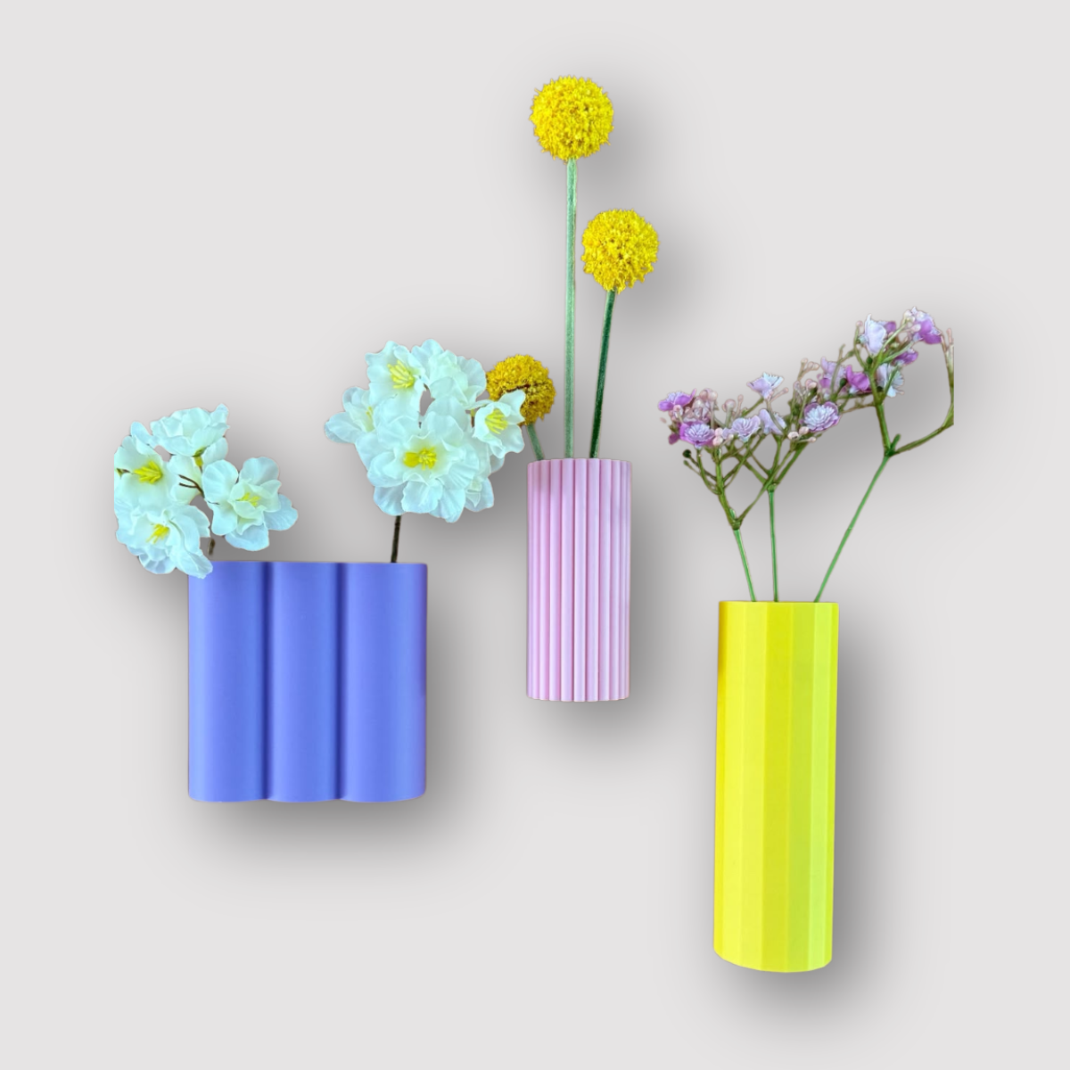 Wandvaasjes diverse kleuren