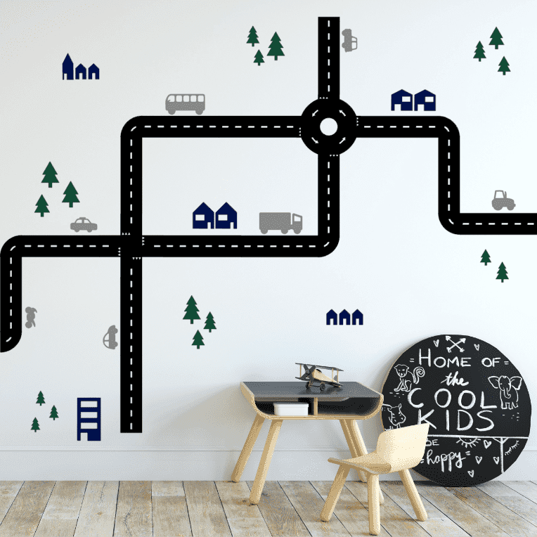 Sticky Roads XL voordeelset (voertuigen, huizen, bomen)