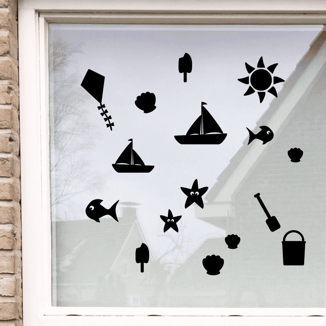 Zomer herbruikbare raamstickers