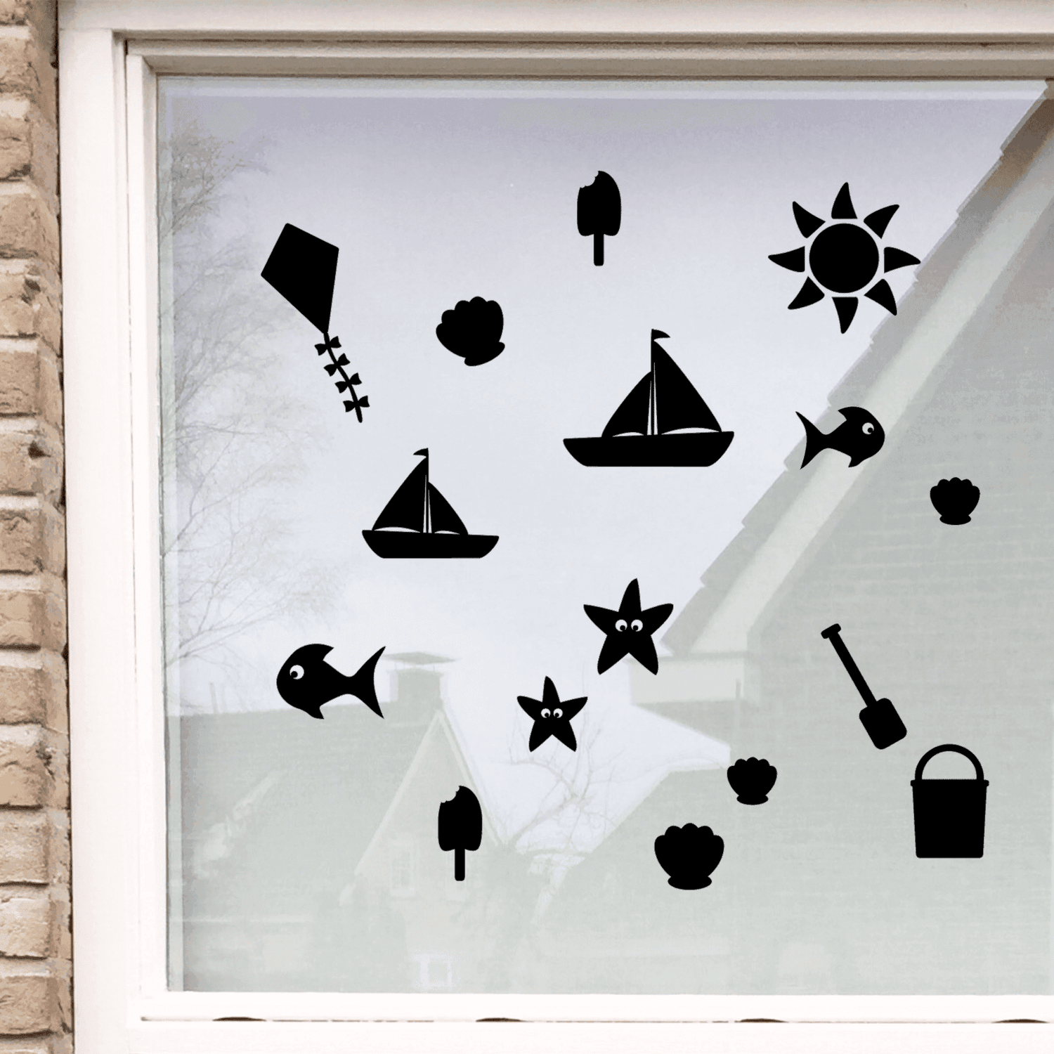 Zomer herbruikbare raamstickers