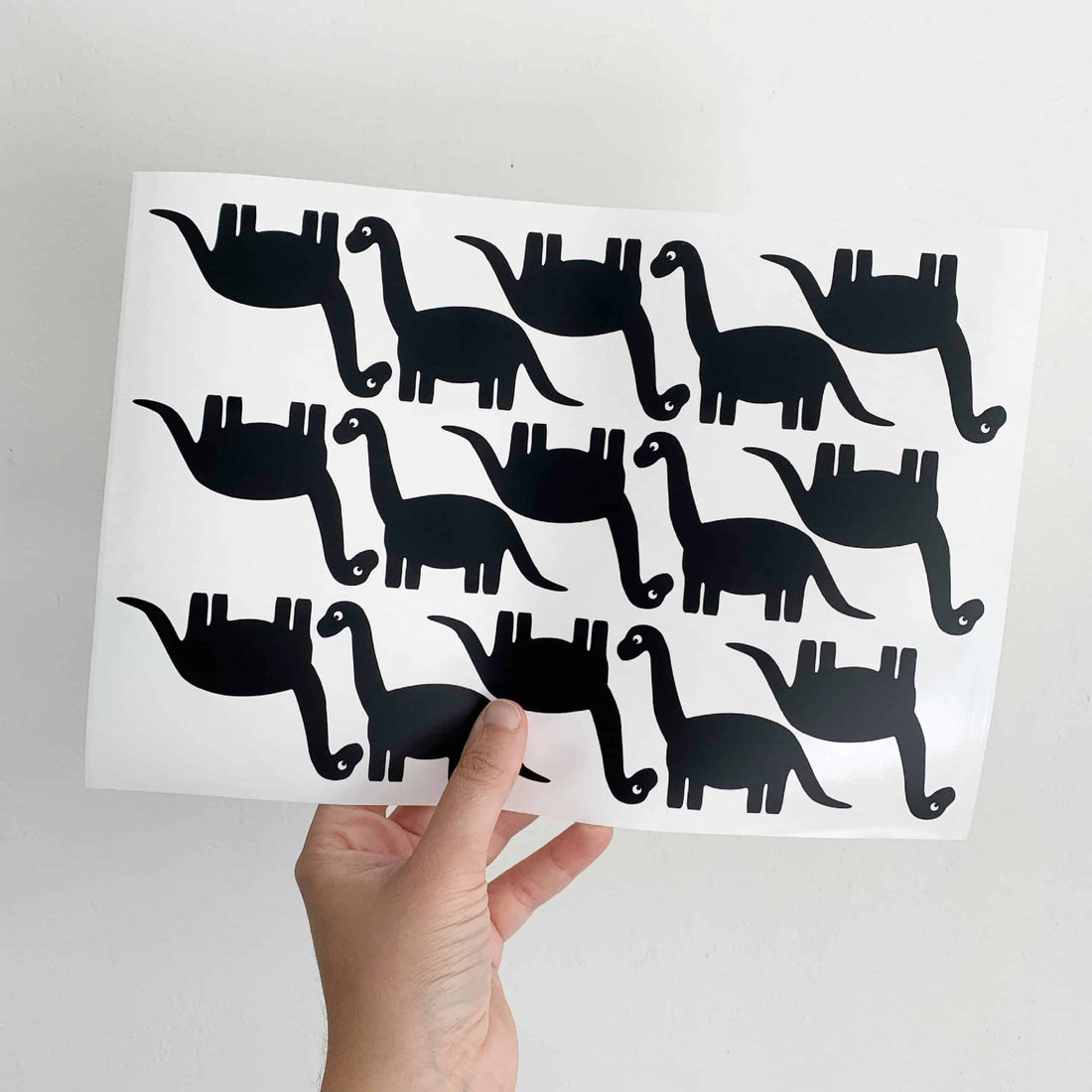 Dinosaurus muurstickers zwart