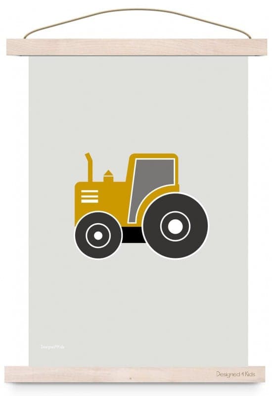 Poster tractor okergeel A3 b-keuze