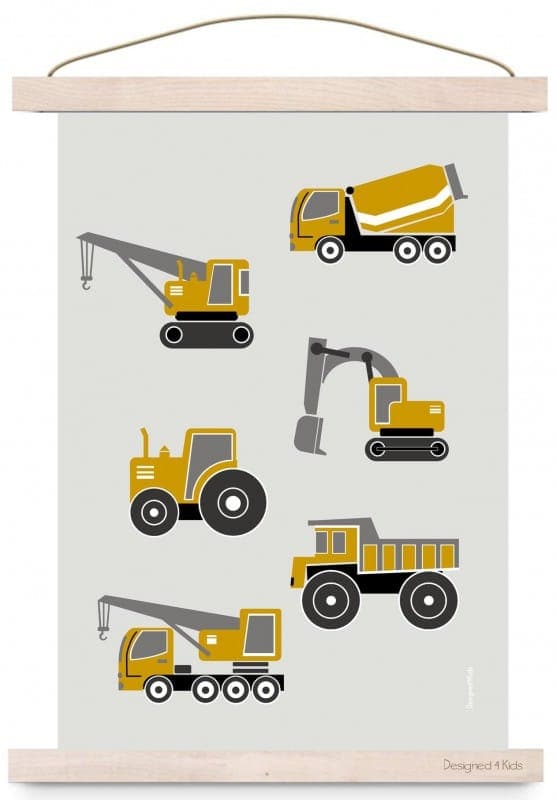 Poster voertuigen okergeel A3 b-keuze